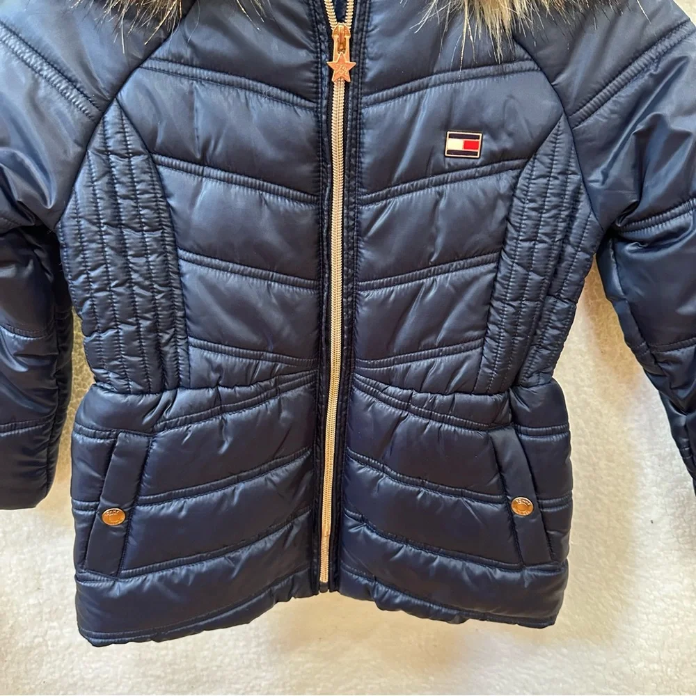 Girls Navy Tommy Hilfiger Winter Coat
